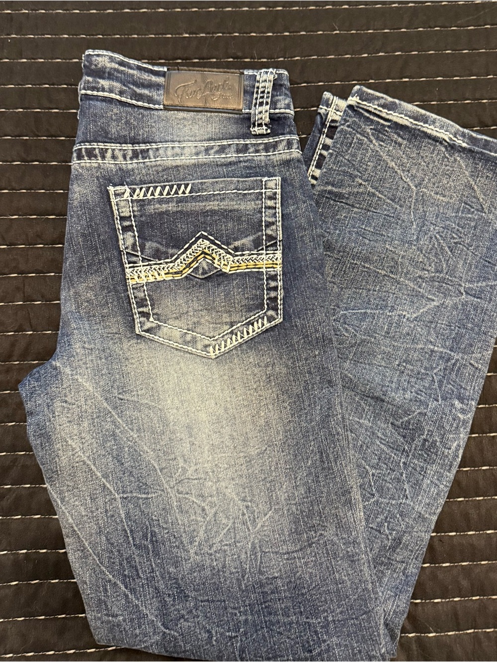 True Luck Boys Faded Blue Skinny Jeans Size 16